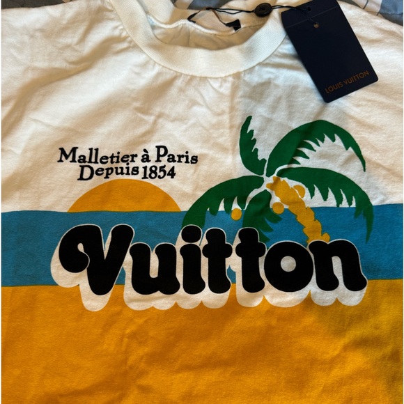 Louis Vuitton Homme Runway Cotton Tee Shirt multicolor sz XL - Picture 3 of 7